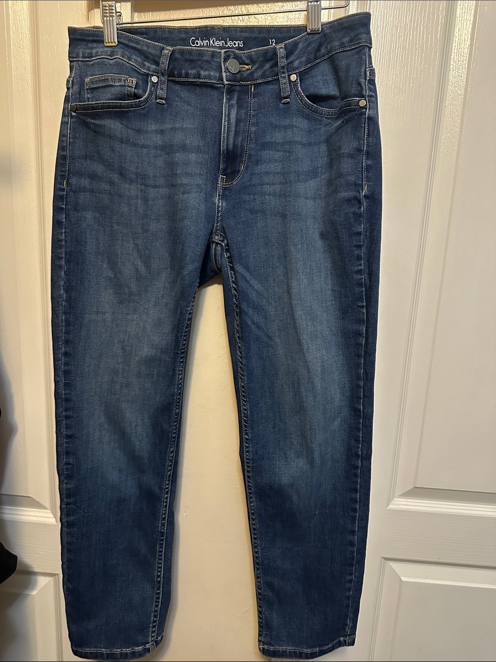 Calvin Klein Men's Navy Slim Straight Jeans